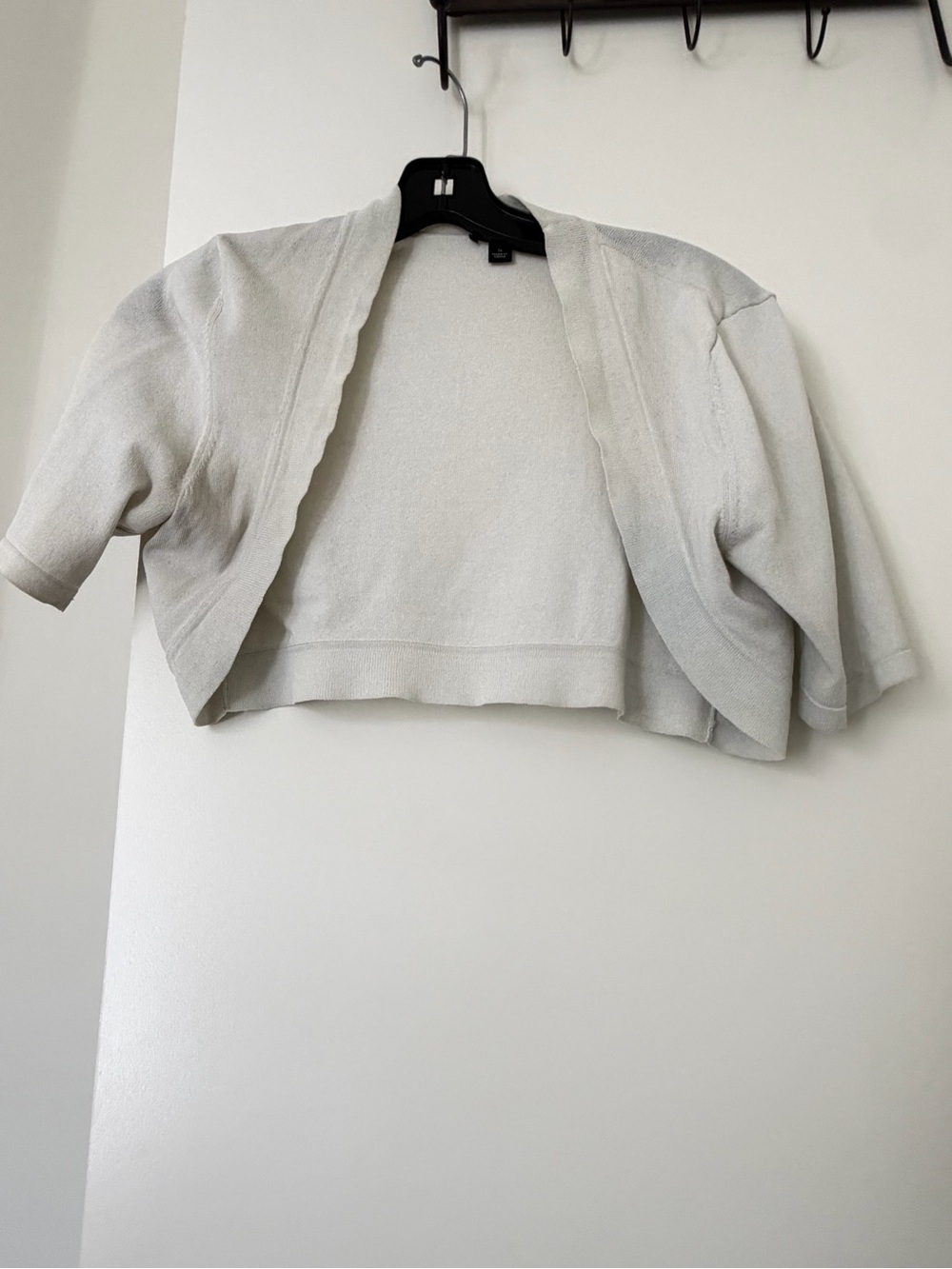 Light Gray Cropped Open-Front Women's Sweater